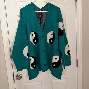 Dressed in LALA Main Character Energy Oversized Yin Yang Cardigan